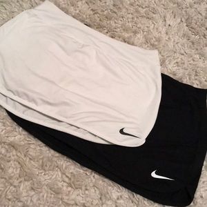 2 Nike tennis shorts. White M. Black L